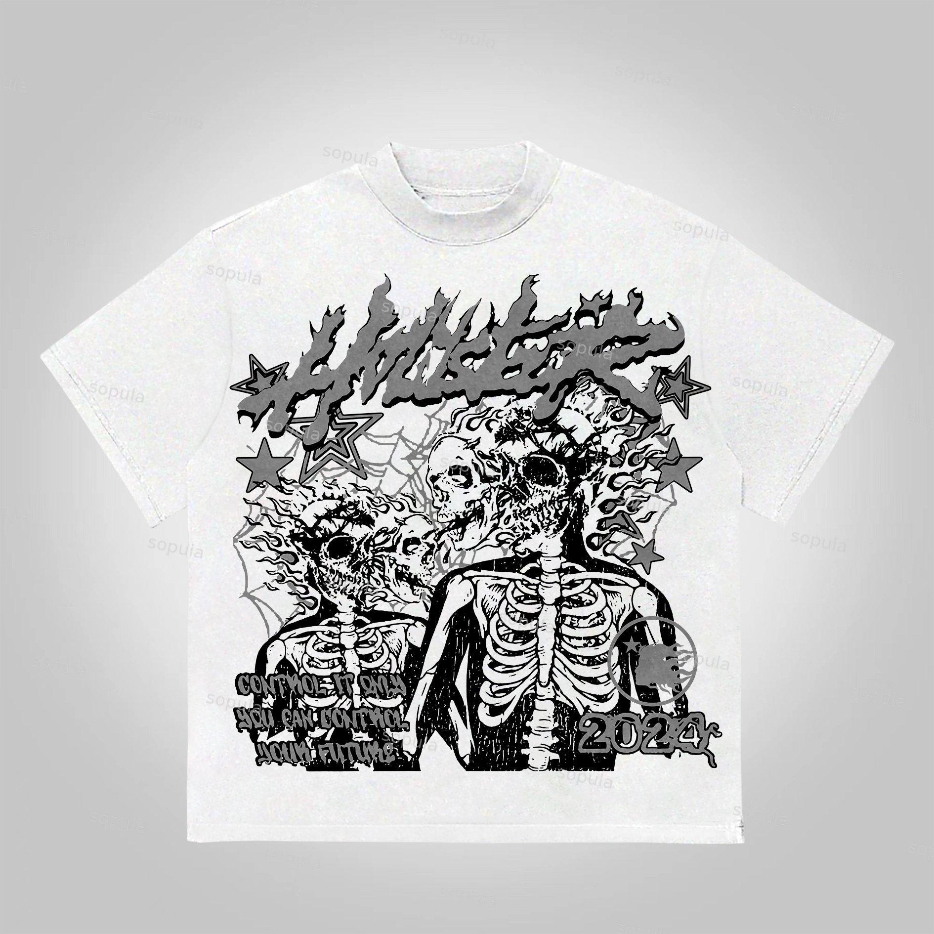 Sopula Studio Retro Skull In Soul Print Graphic Cotton T-Shirt Product Image