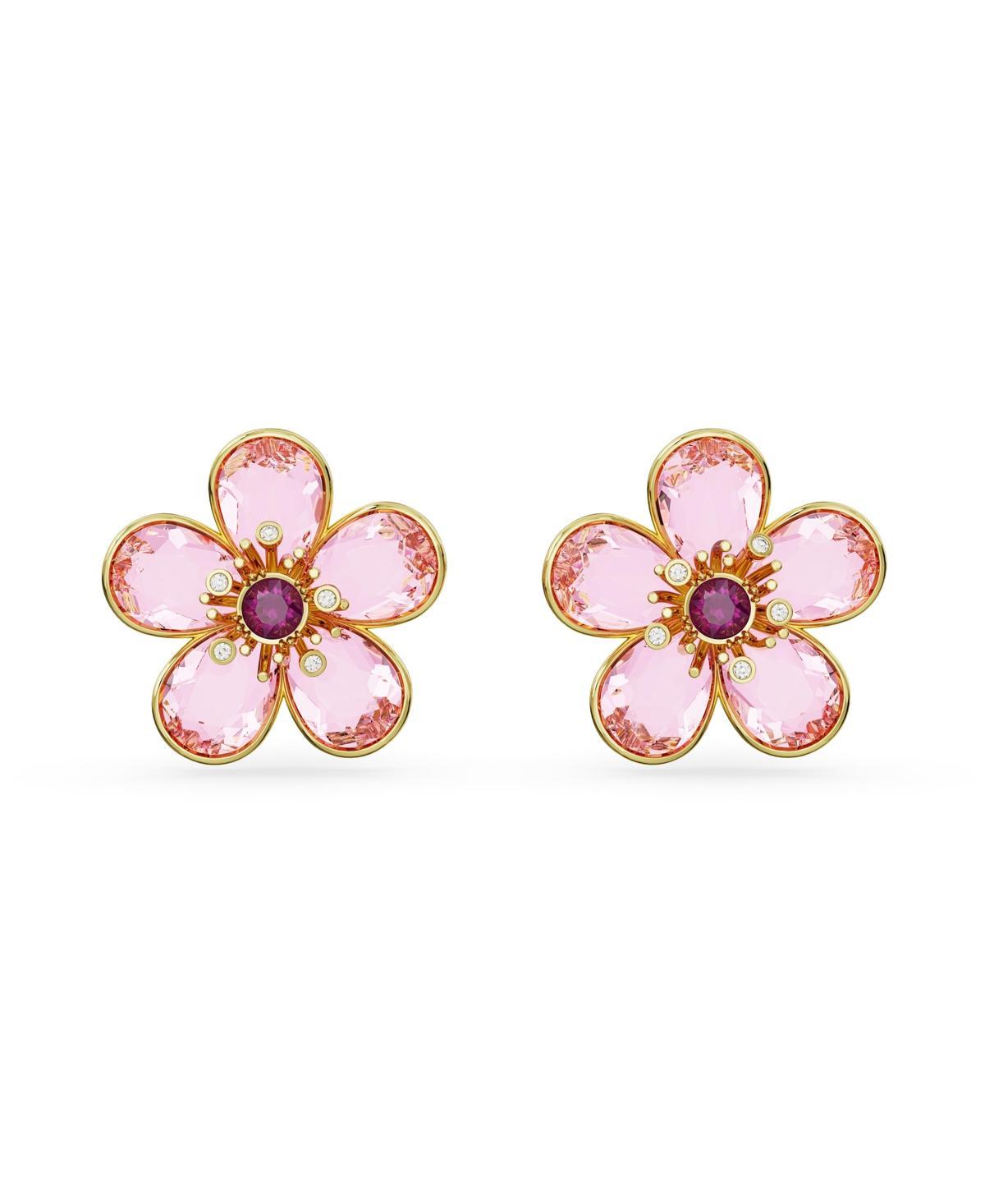 Swarovski Florere Yellow Flower Crystal Stud Earrings Product Image