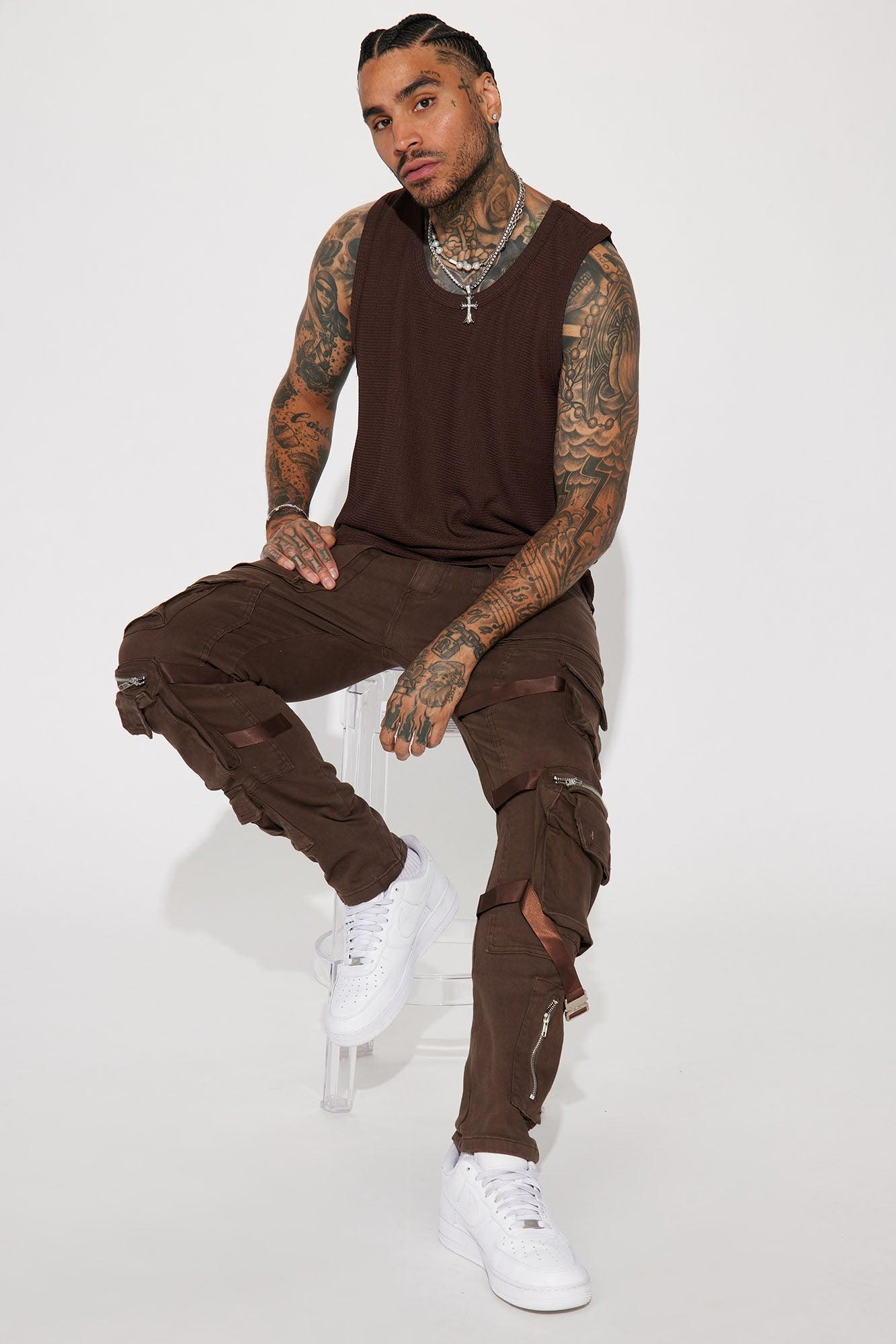 Strap It Up Cargo Straight Jeans - Brown Product Image