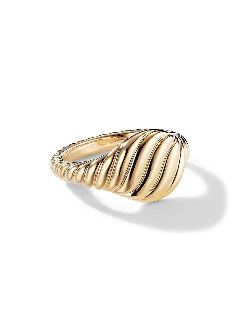 Womens Sculpted Cable Pinky Ring In 18K Yellow Gold Product Image