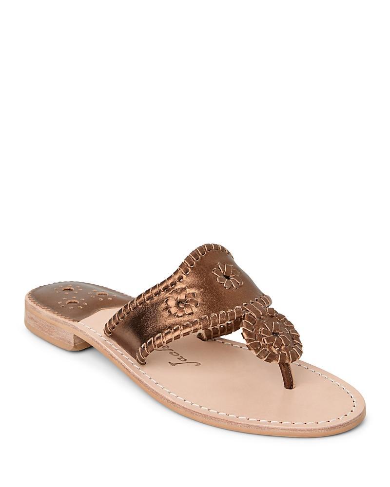 Jack Rogers Jacks Leather Flat Thong Sandals Product Image