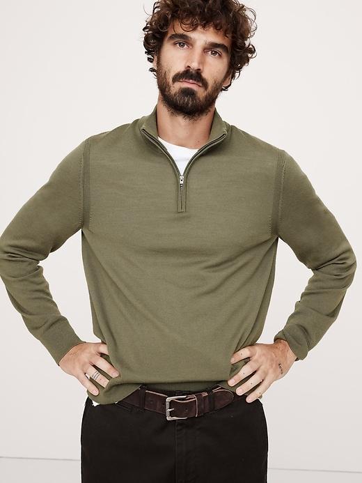 Italian Merino Half-Zip Sweater Product Image