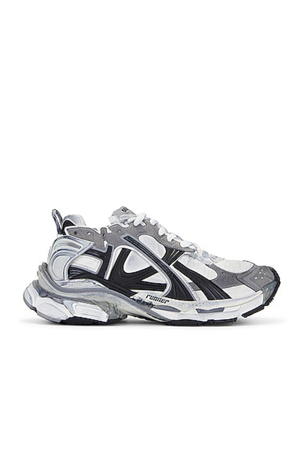 BALENCIAGA Runner Grey Low Top Sneakers With Worn-out Effect Woman Product Image