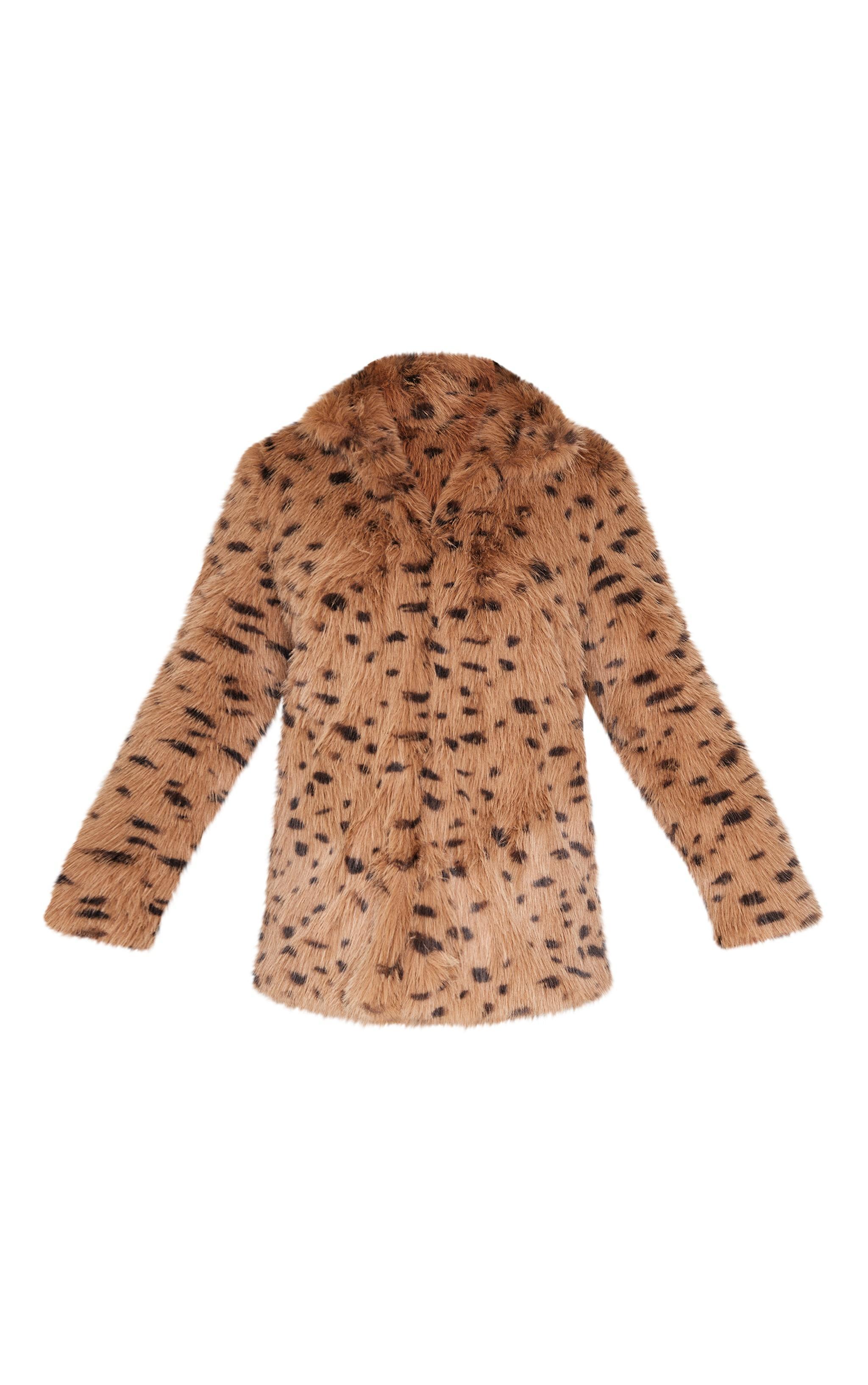 Sand Cheetah Faux Fur Coat Product Image