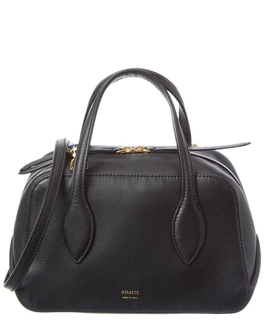 KHAITE Maeve Small Leather Shoulder Bag In Black Product Image