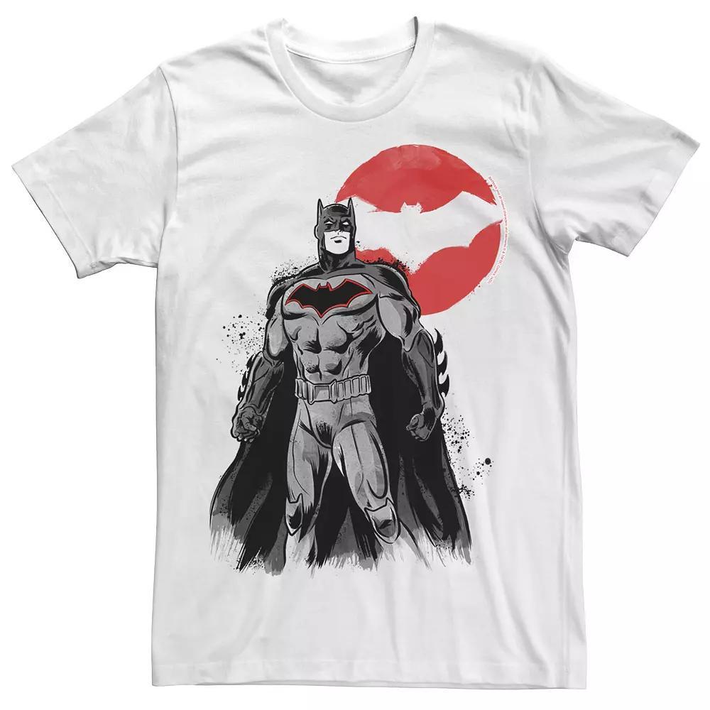 Men's Batman Kanji Style Sketch Poster Tee, Size: XXL, White Product Image