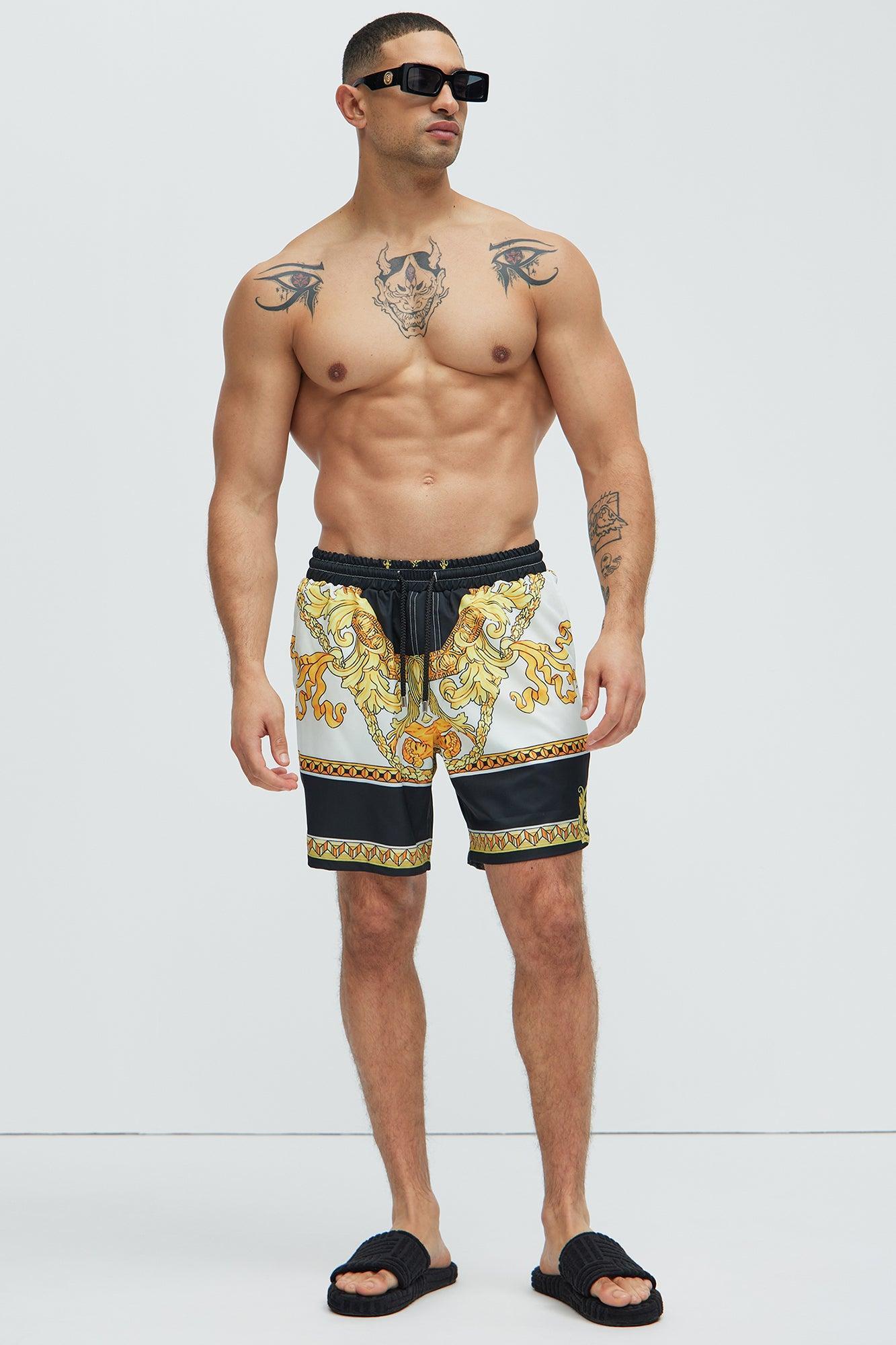 Del Roma Swim Trunks - Black/combo Product Image