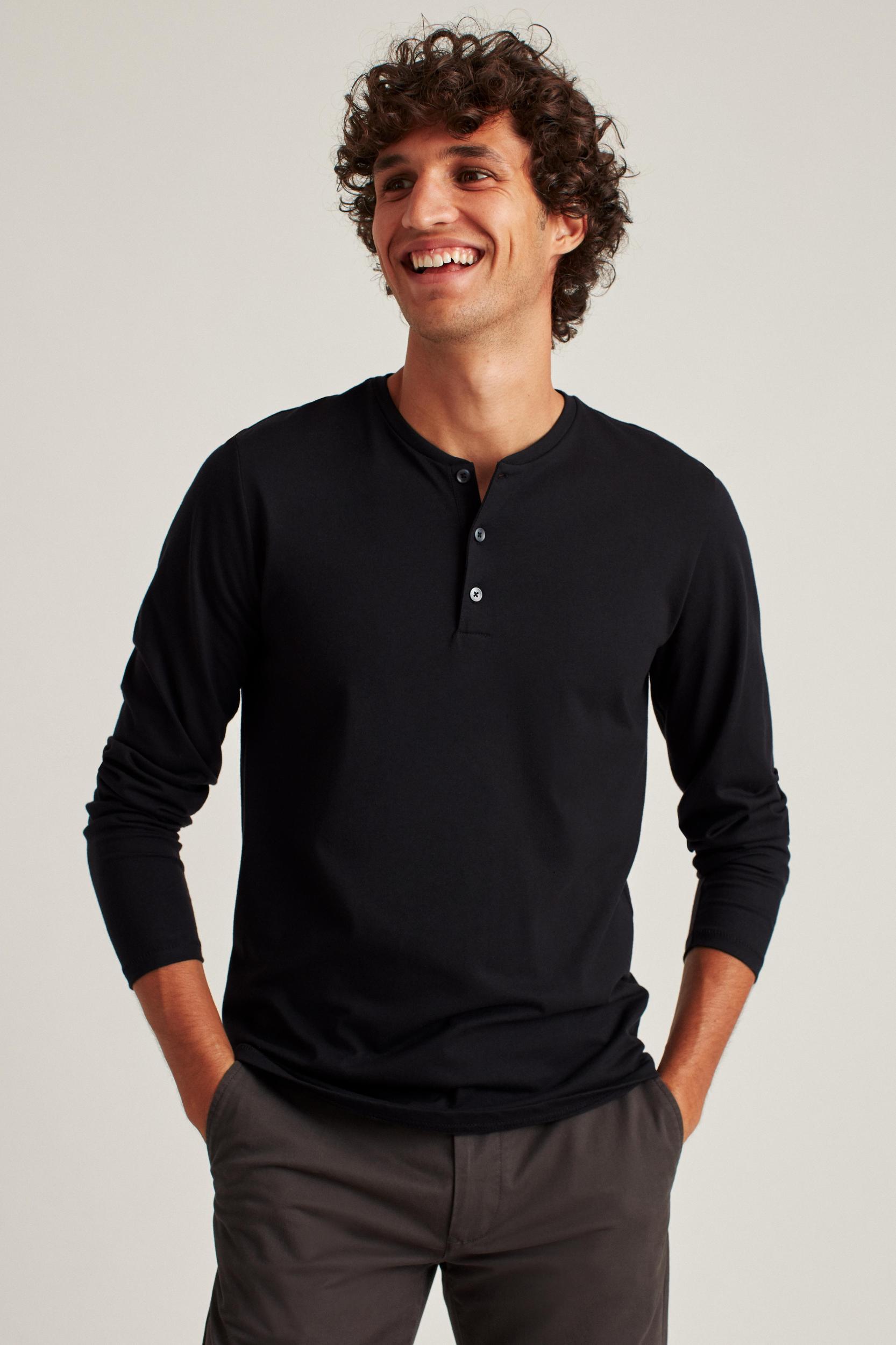 Pima Performance Long Sleeve Henley Product Image