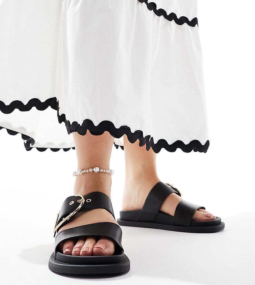 ASOS DESIGN Wide Fit Frozen double strap slider Product Image