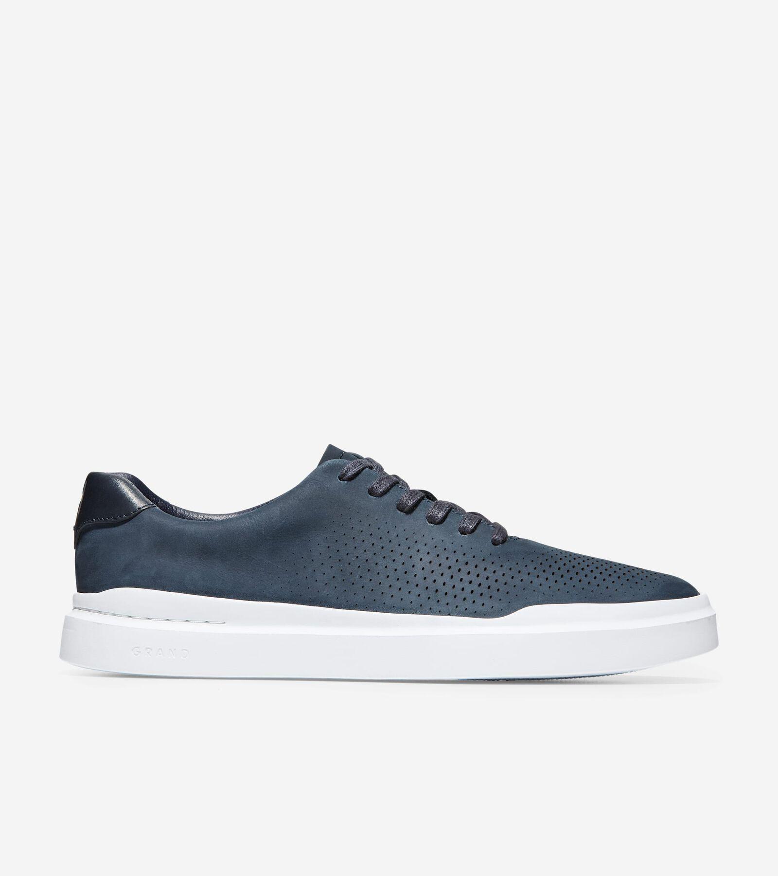 Cole Haan Mens GrandPr Rally Laser Cut Sneakers - Blue Size 14 Product Image