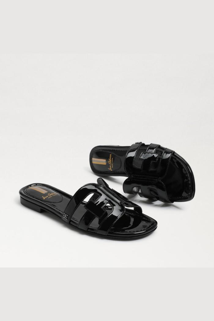 Bay Slide Sandal - Black Patent Product Image