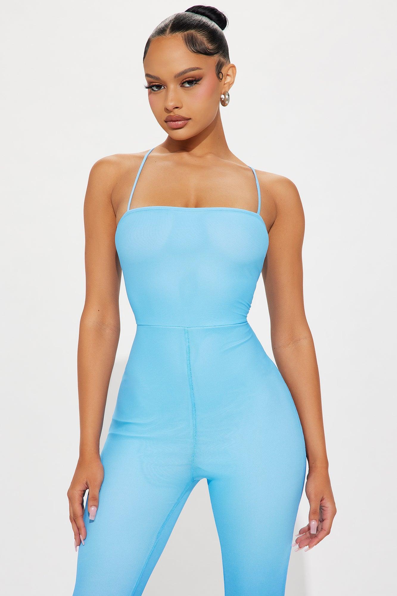 Sun Kissed Mesh Jumpsuit - Blue/combo Product Image