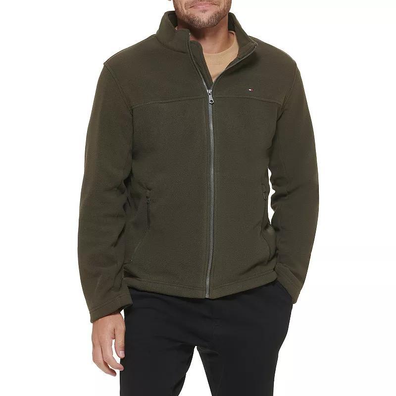 Men's Tommy Hilfiger Fleece Jacket, Size: Small, Black Red Product Image