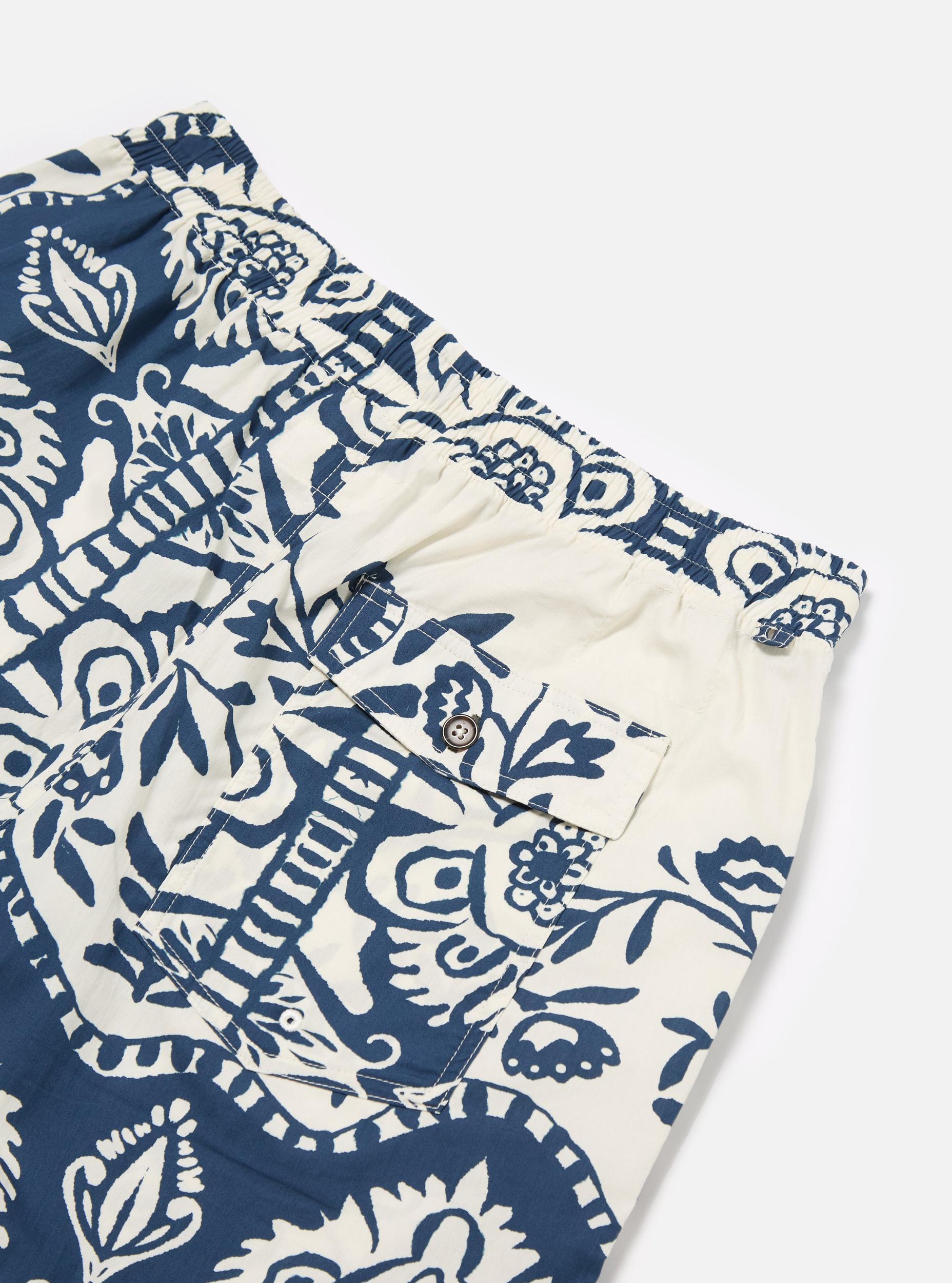 Navy Island Print Cotton Action Short Product Image