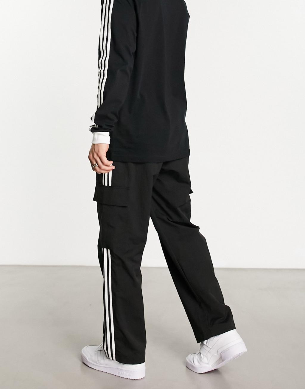 adidas Adicolor Classics 3-Stripes Cargo Pants Black 2XL Mens Product Image