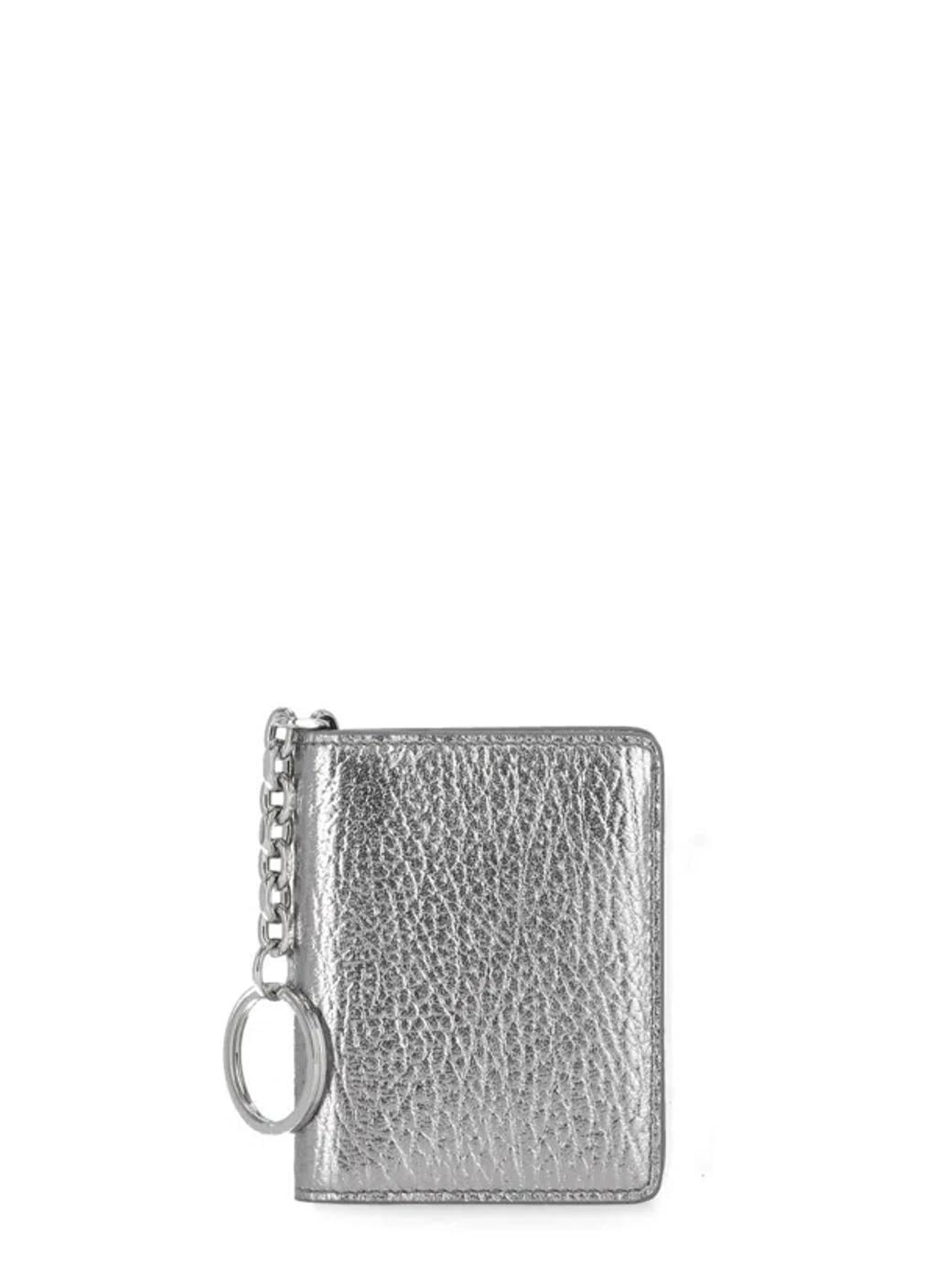 MAISON MARGIELA Leather Card Holder In Silver Product Image