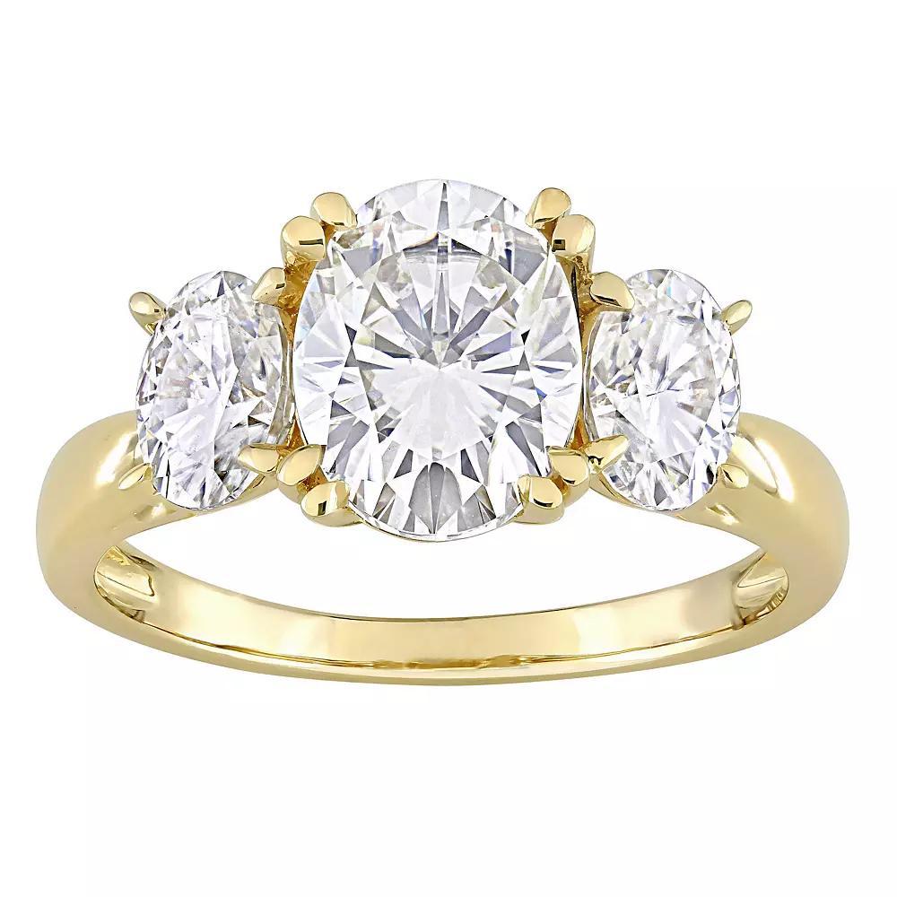 Stella Grace 10k Gold Lab-Created Moissanite 3-Stone Engagement Ring, Women's, Size: 9 Product Image