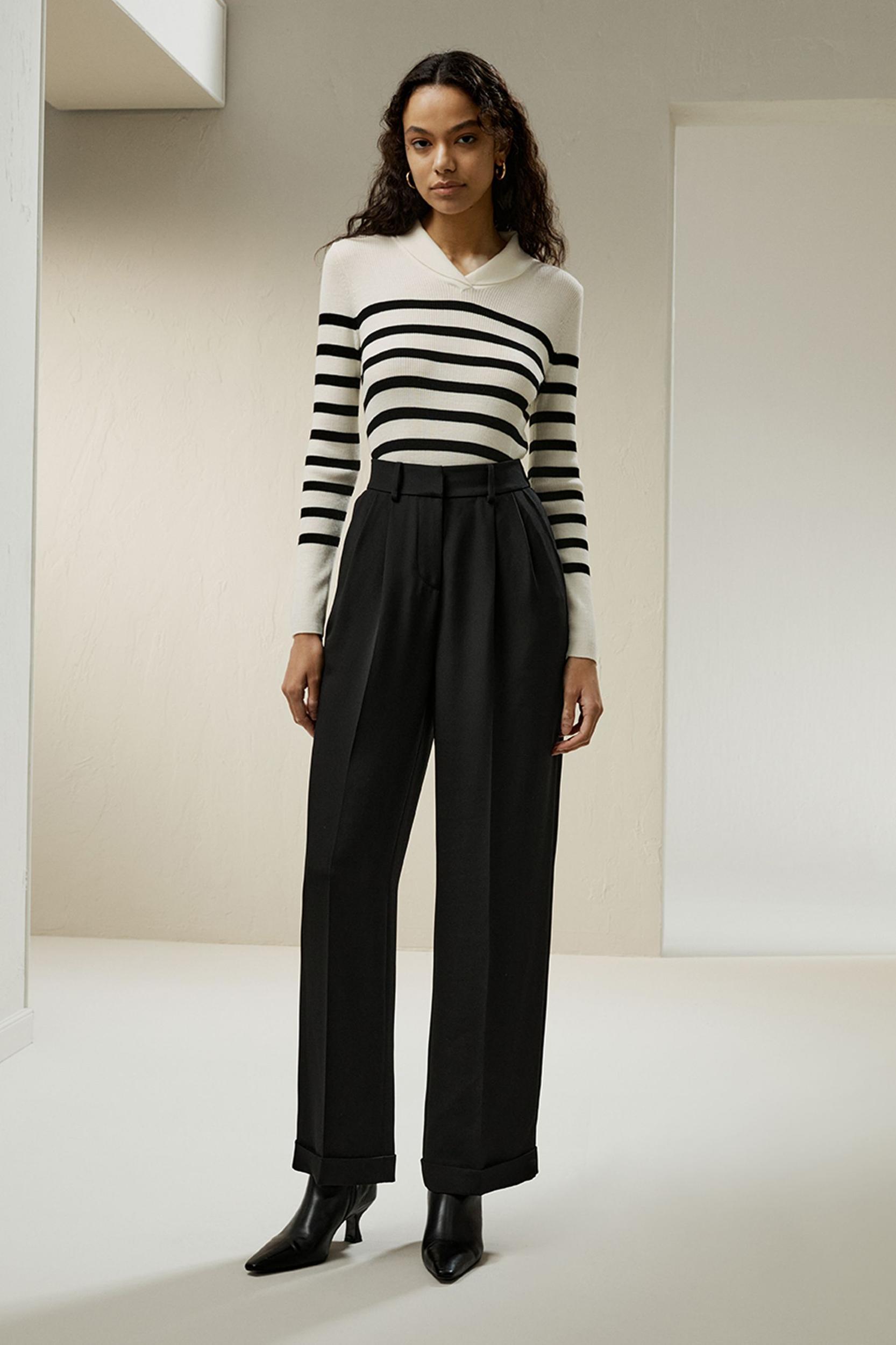 Striped Ultra-fine Merino Wool Sweater Product Image