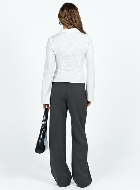 Anni Pinstripe Shirt White Product Image