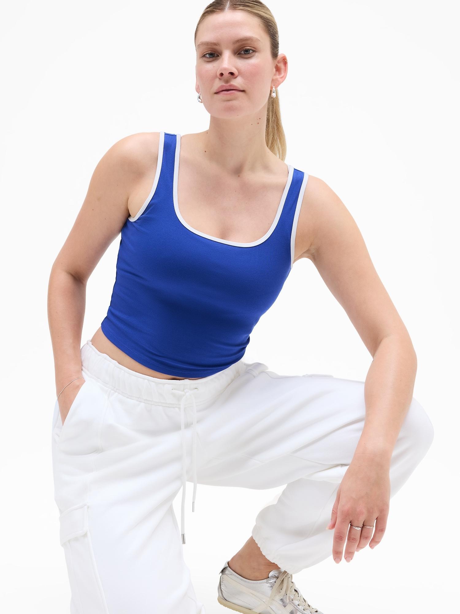 Signature Rib Square Neck Crop Tank Product Image