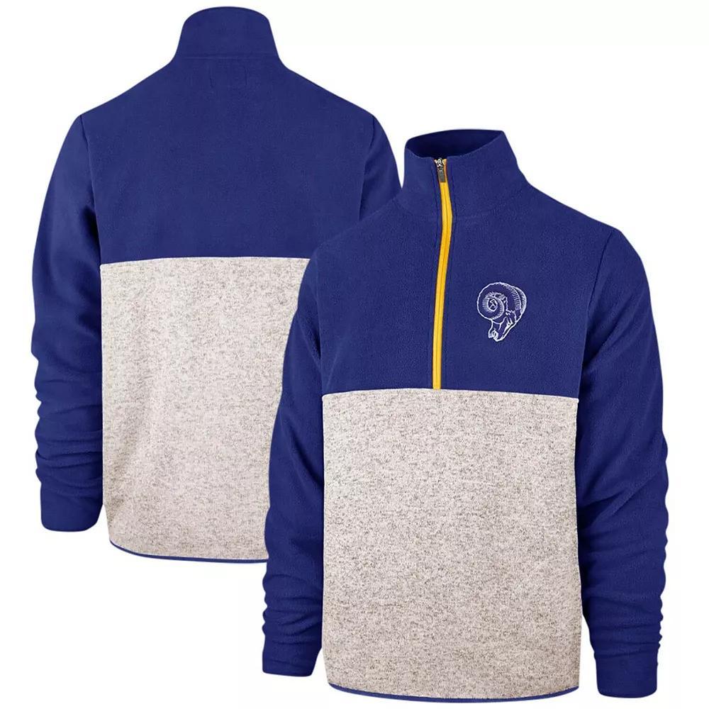 Men's '47 Royal/Cream Los Angeles Rams Colorblock Kodiak Half-Zip Jacket, Size: 3XL, Blue Product Image