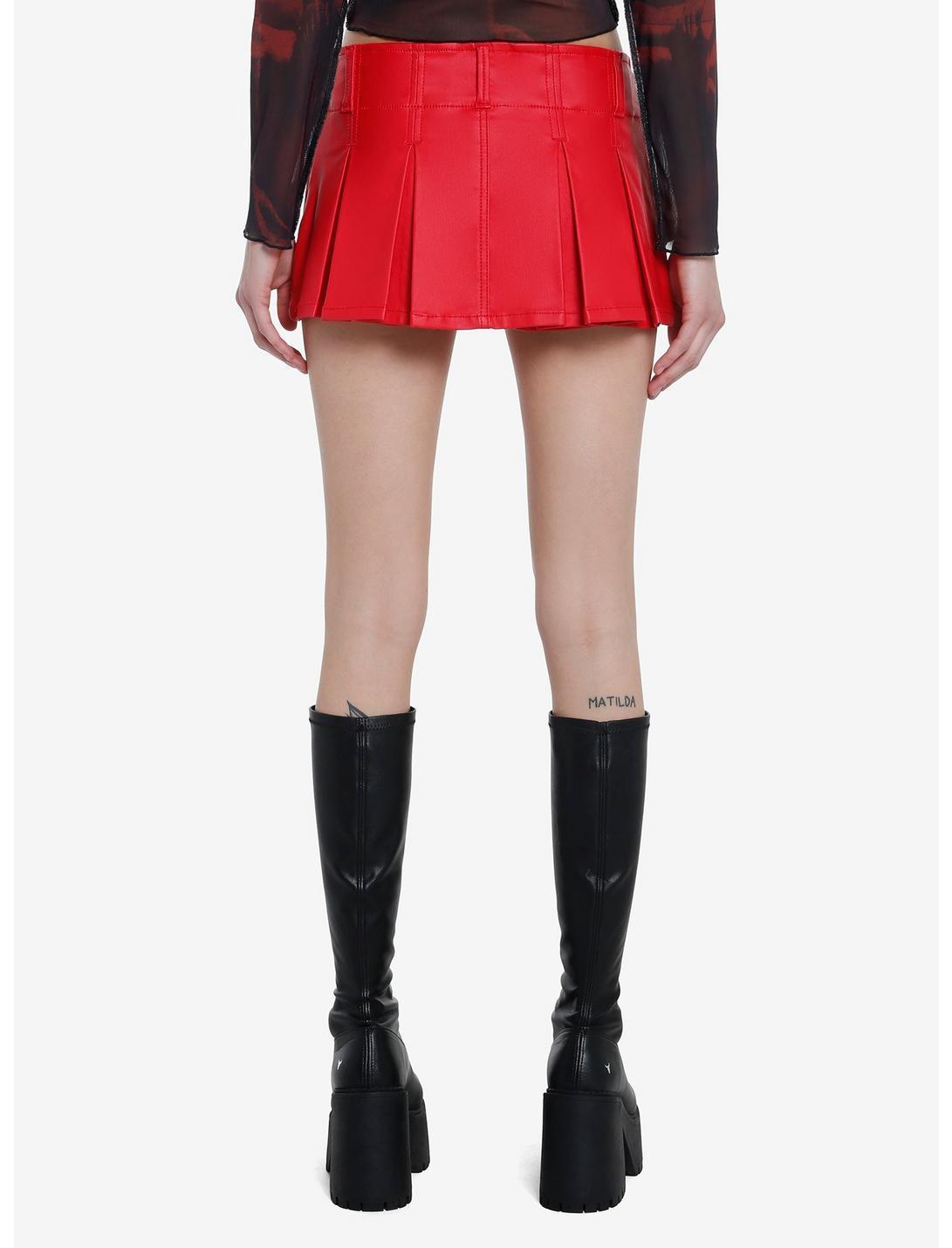 Red Coated Mini Skort Product Image