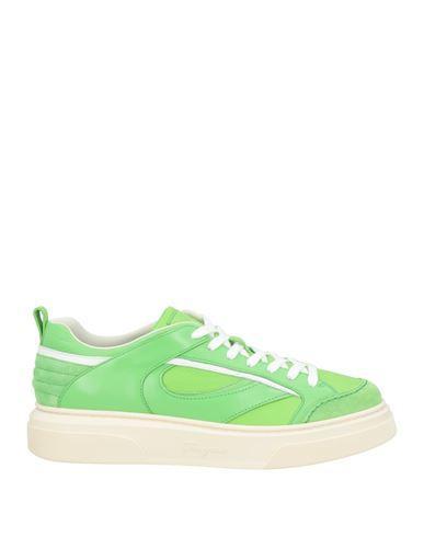 FERRAGAMO Man Sneakers Light Green Size 12 Leather Product Image