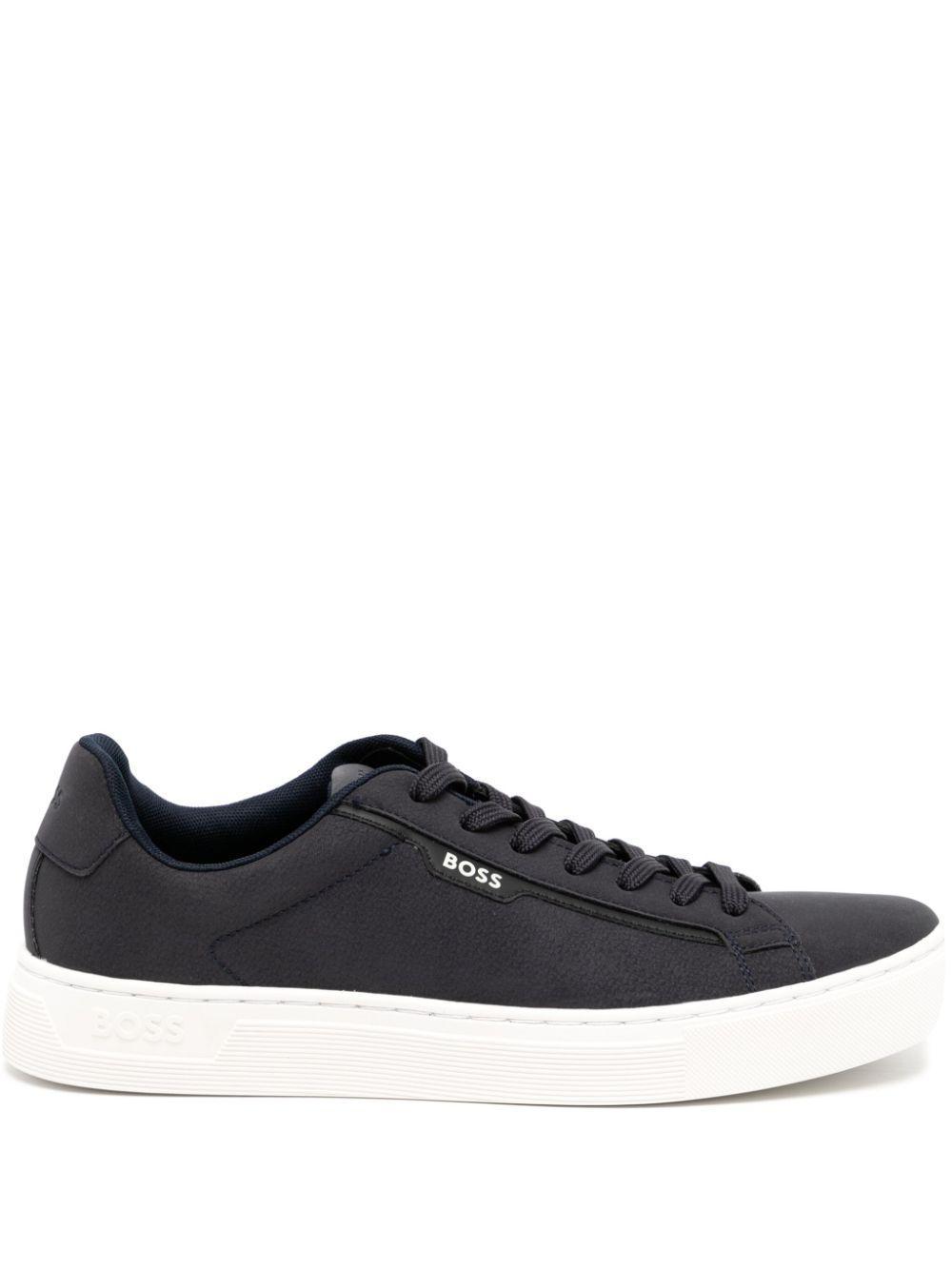 HUGO BOSS Logo Print Sneaker In Blue Product Image