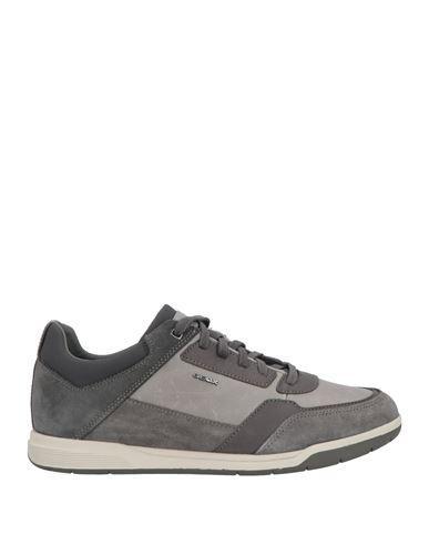 GEOX Man Sneakers Grey Size 8 Leather, Textile Fibers Product Image