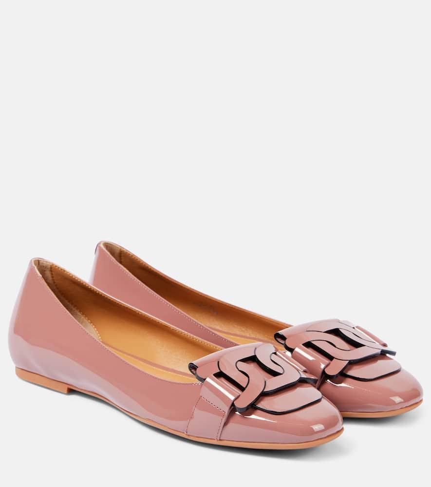 TOD'S Patent Leather Ballet Flats In Pink Product Image