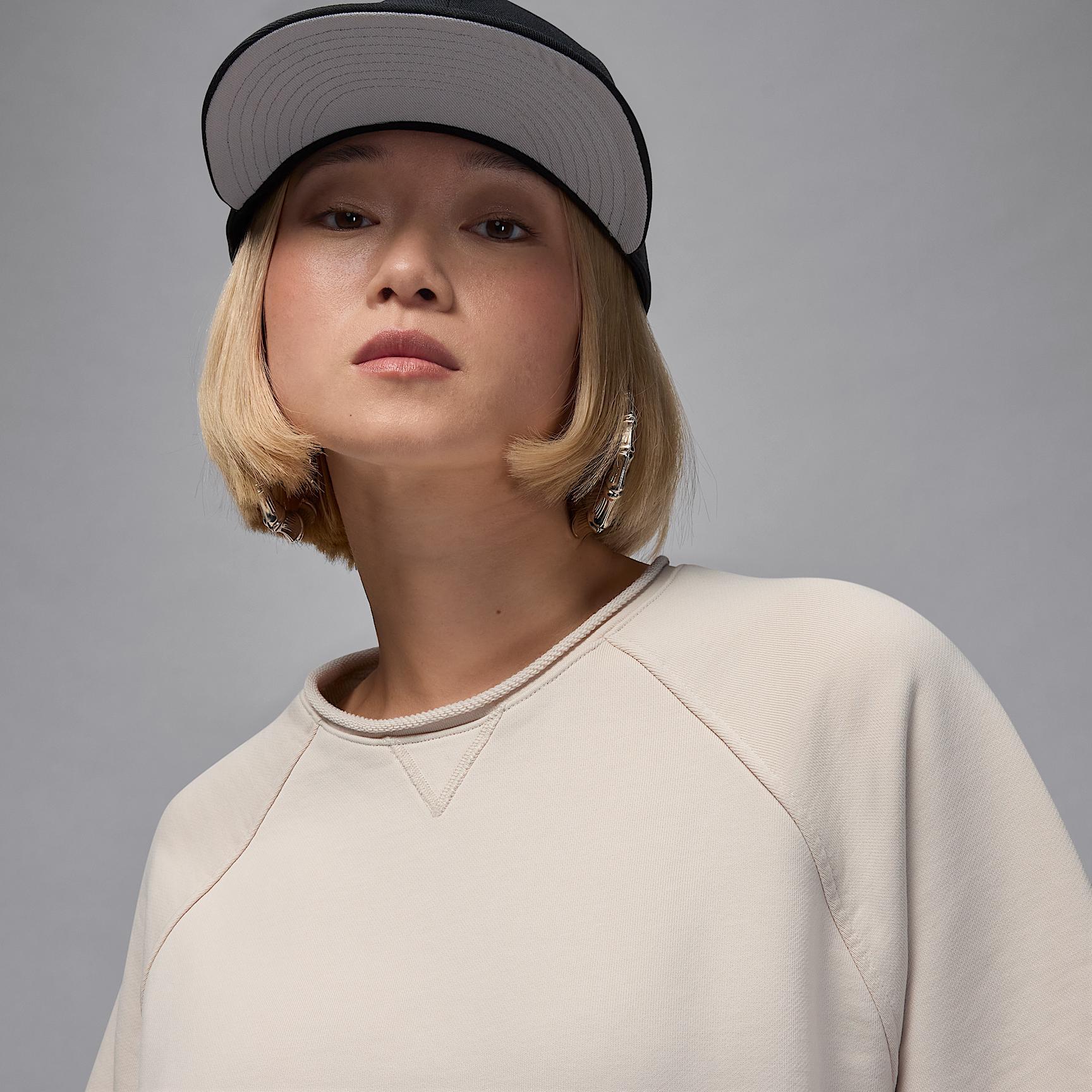 Womens Jordan Flight Fleece Oversized Short-Sleeve French Terry Top | IB9850-017 Product Image