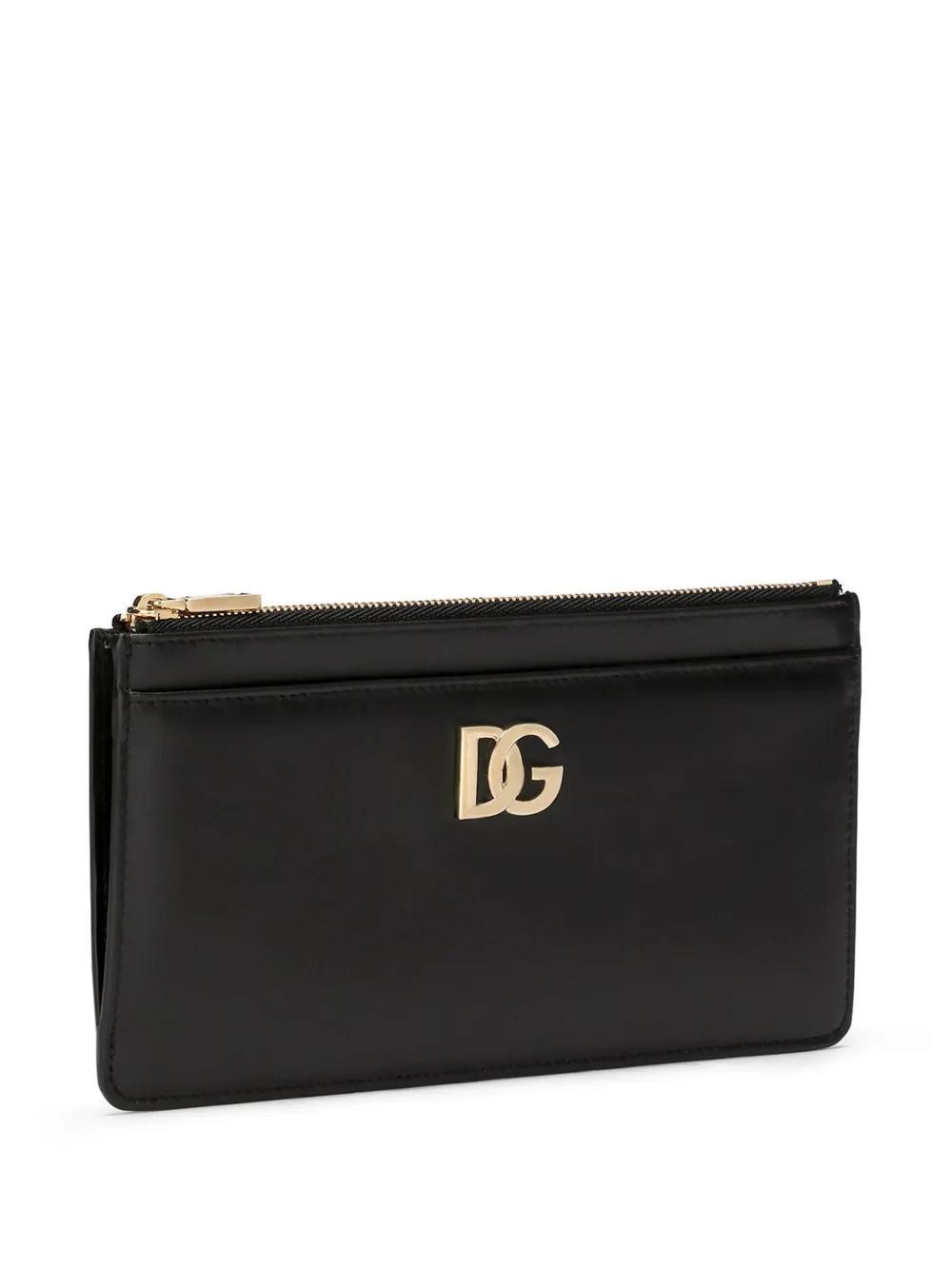 DOLCE & GABBANA Logo-plaque Leather Wallet In Black Product Image