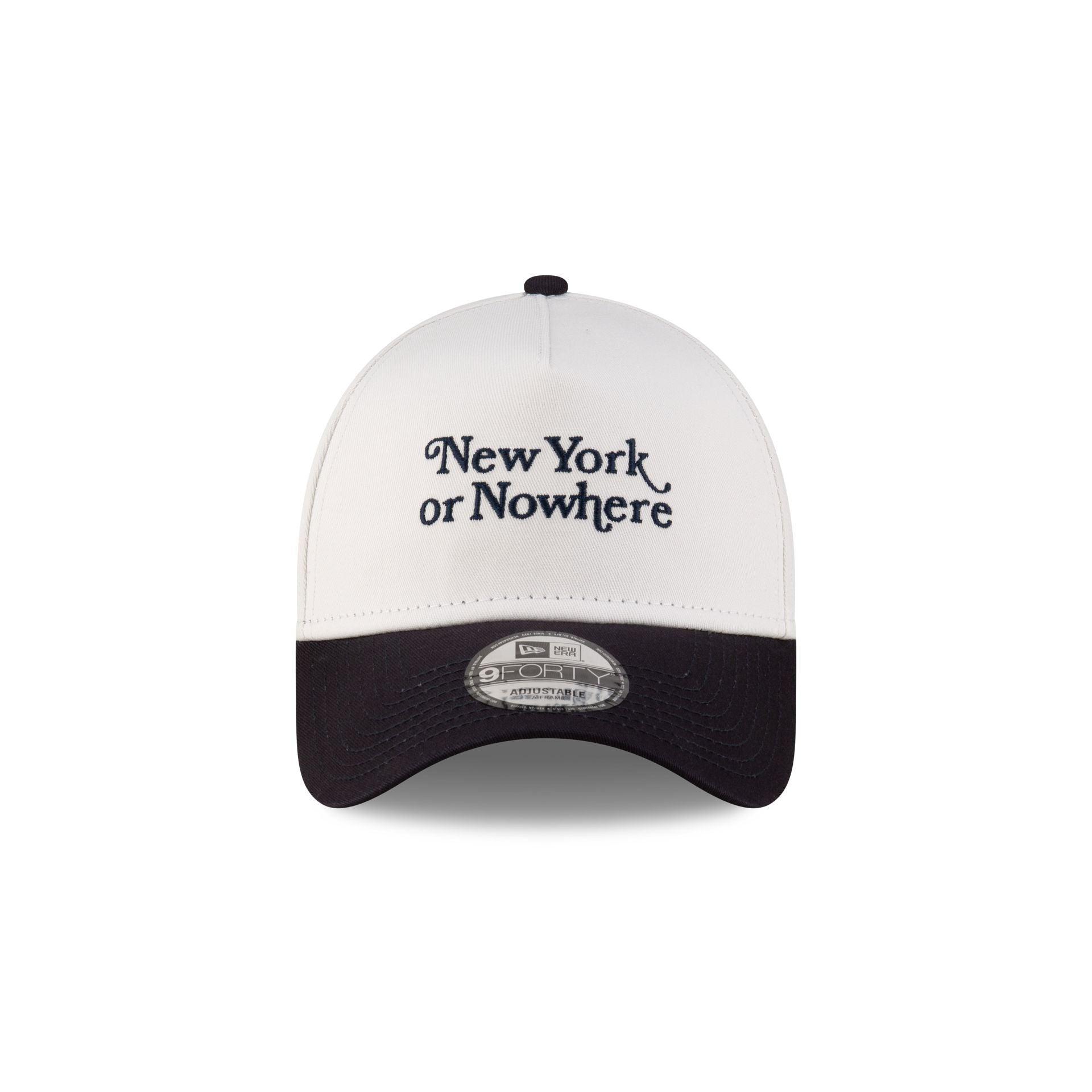 New York or Nowhere x New York Yankees White Wordmark 9FORTY A-Frame Snapback Hat Male Product Image