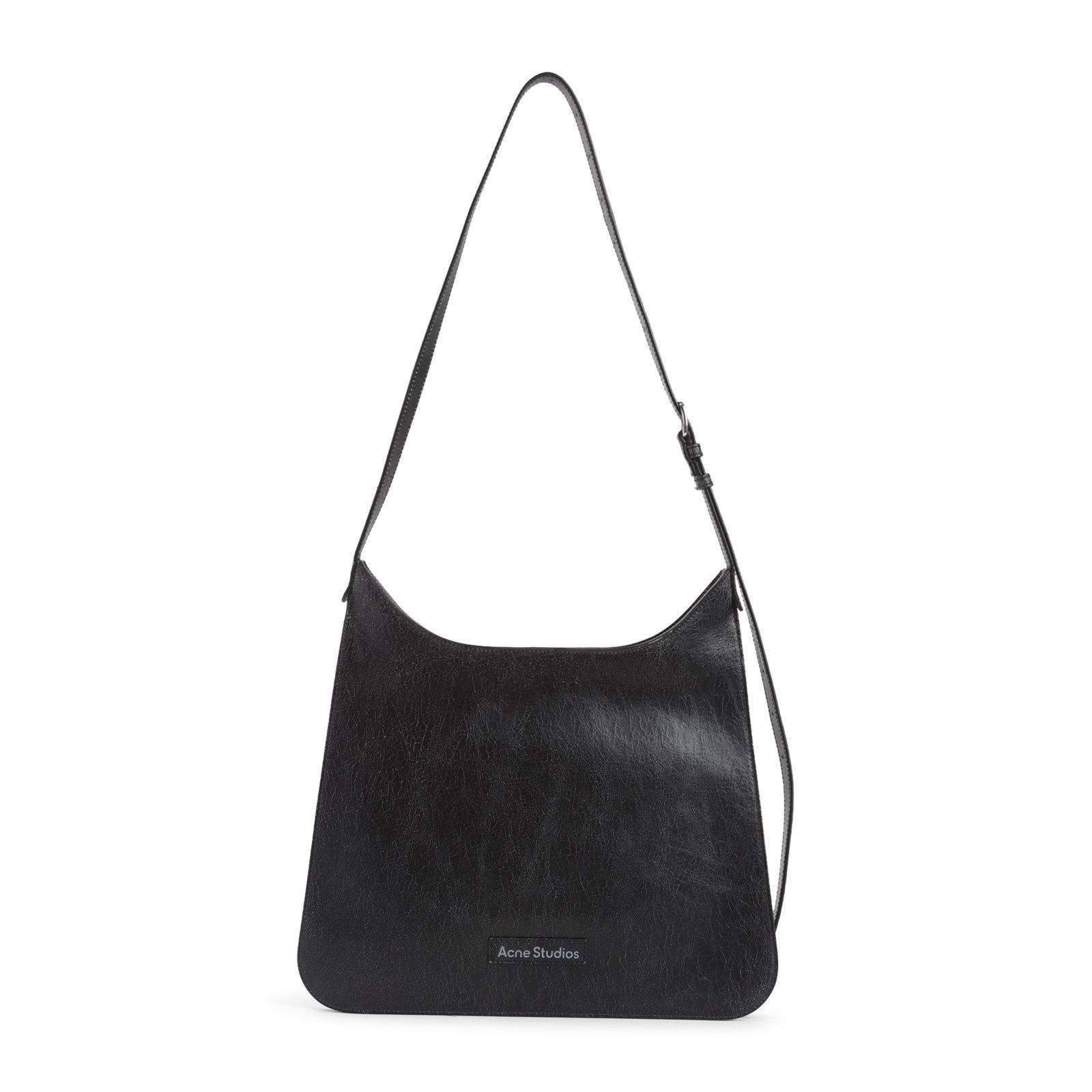 ACNE STUDIOS Platt Logo Patch Shoulder Bag In Black Product Image