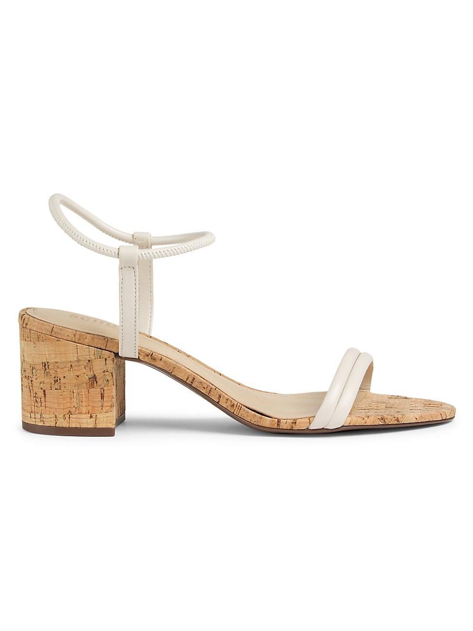 Womens Gimenez 65MM Leather & Cork Block Heel Sandals Product Image