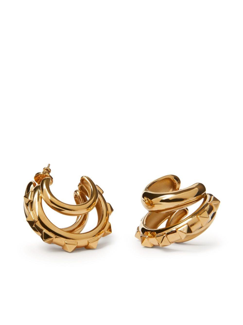 Rockstud Hoop Earrings In Gold Product Image