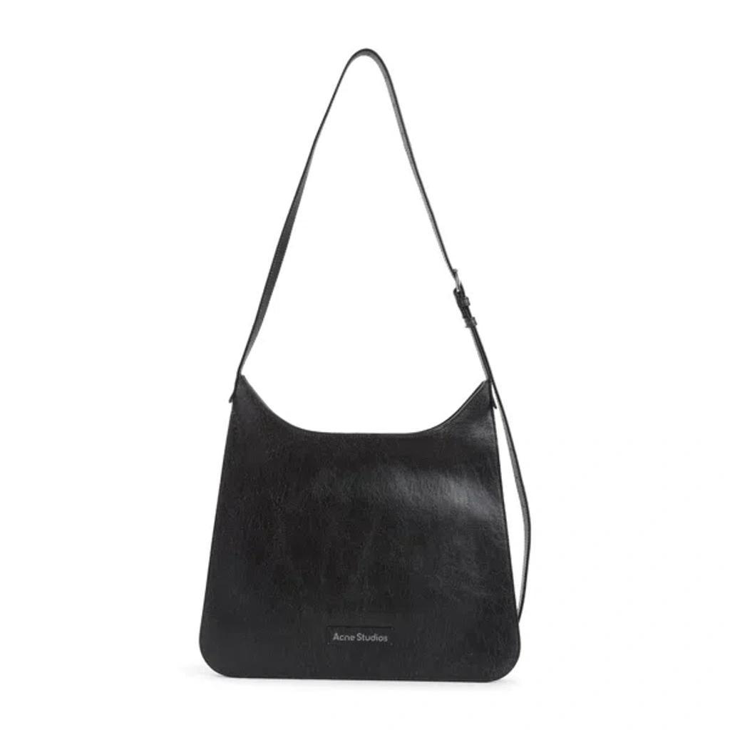 ACNE STUDIOS Platt Logo Patch Shoulder Bag In Black Product Image