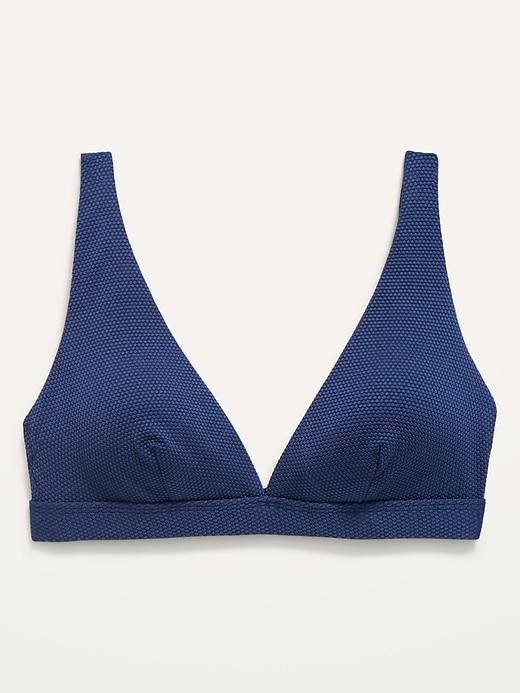 Piqué Classic Plunge Triangle Bikini Swim Top Product Image