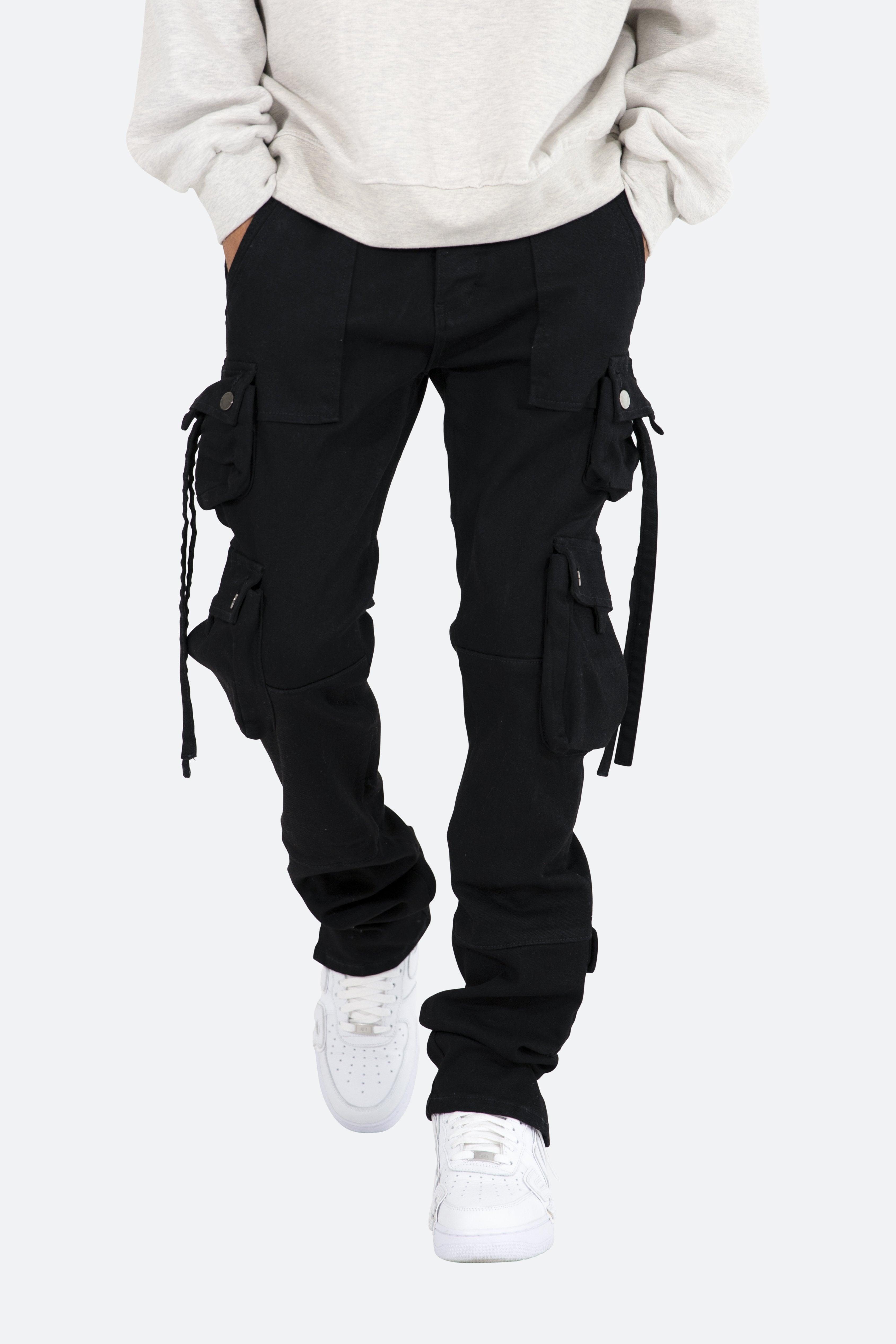 D152 Cargo Straight Denim - Black Product Image