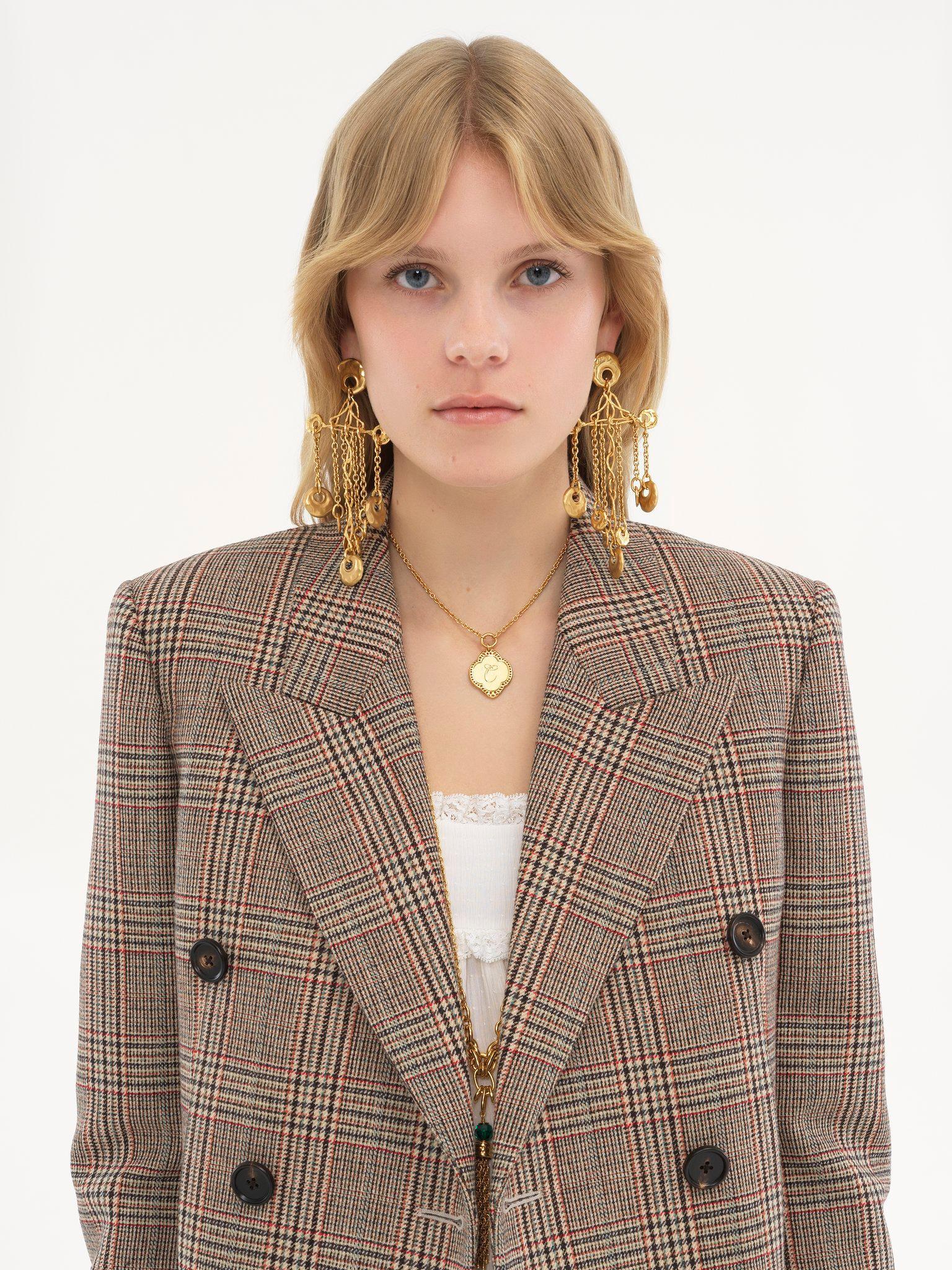 Tailored jacket in Prince of Wales wool Product Image