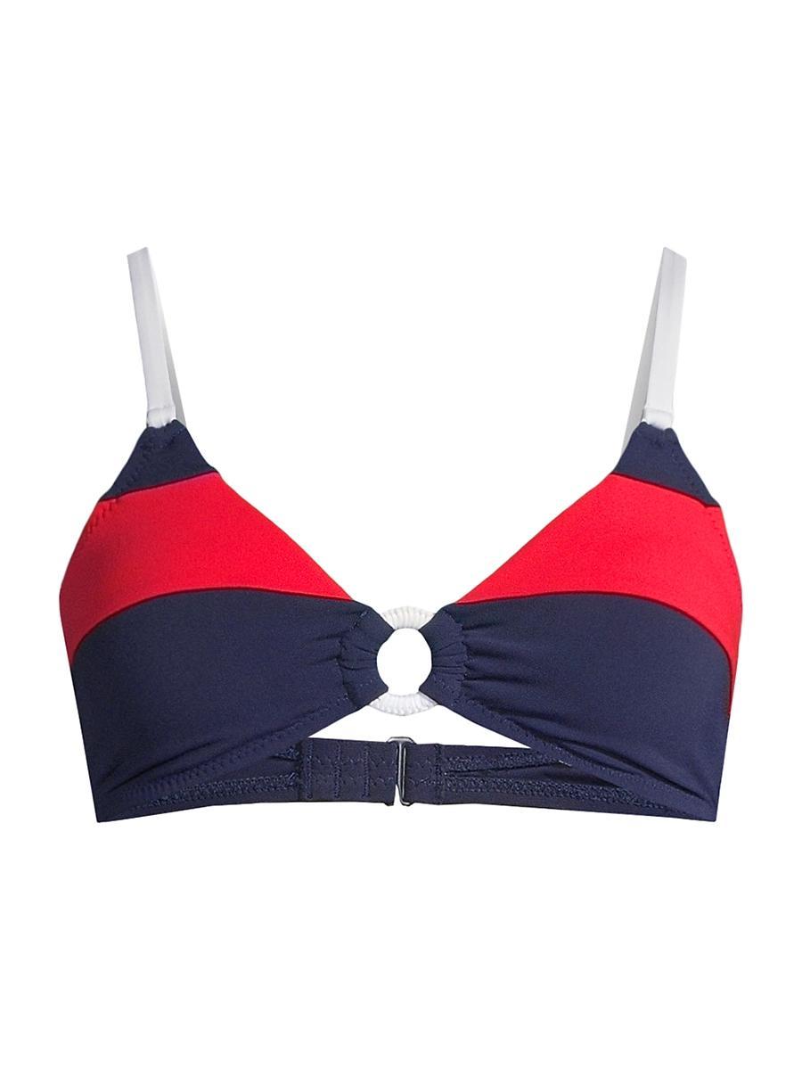 Womens Babe Striped Triangle Bikini Top Product Image