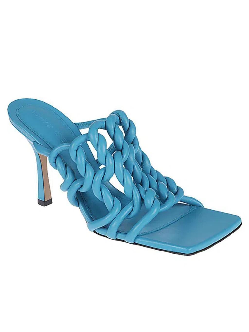 BOTTEGA VENETA Stretch Leather Sandals In Blue Product Image