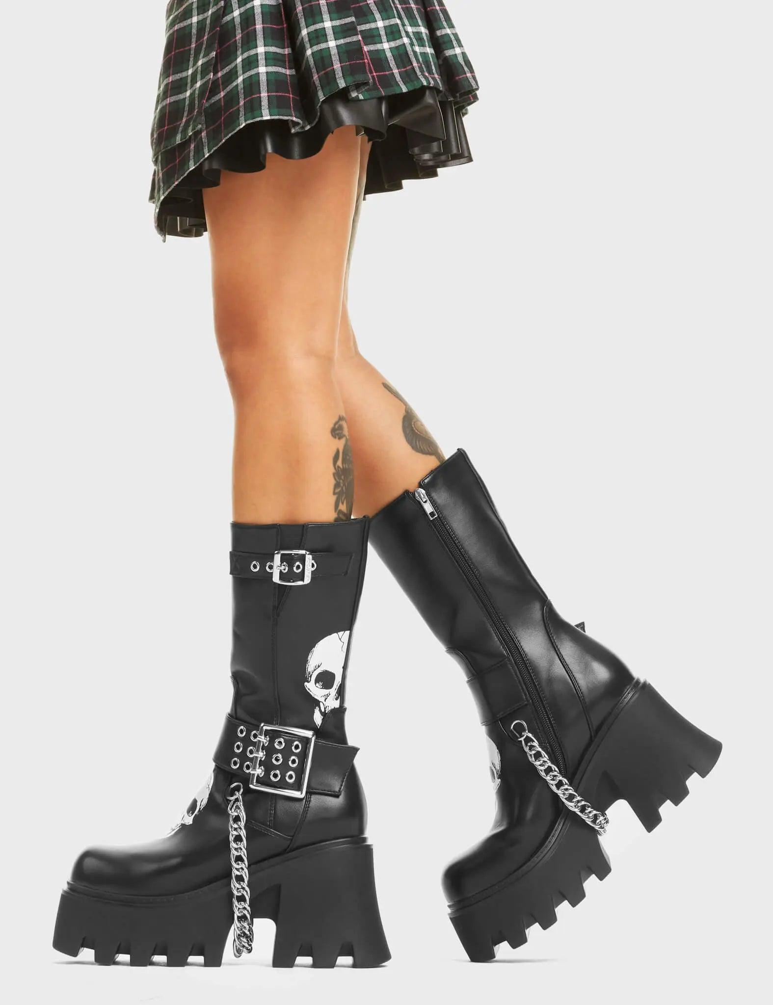 Visions Chunky Platform Calf Boots Product Image