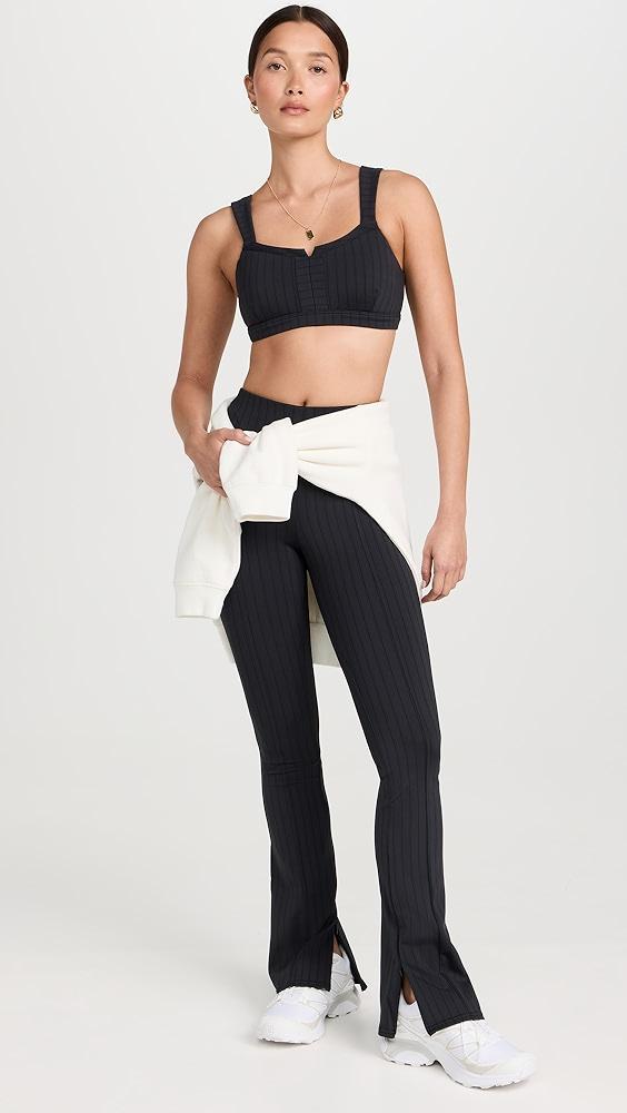 Alo Yoga High Waist Pinstripe Zip It Flare Leggings | Shopbop Product Image