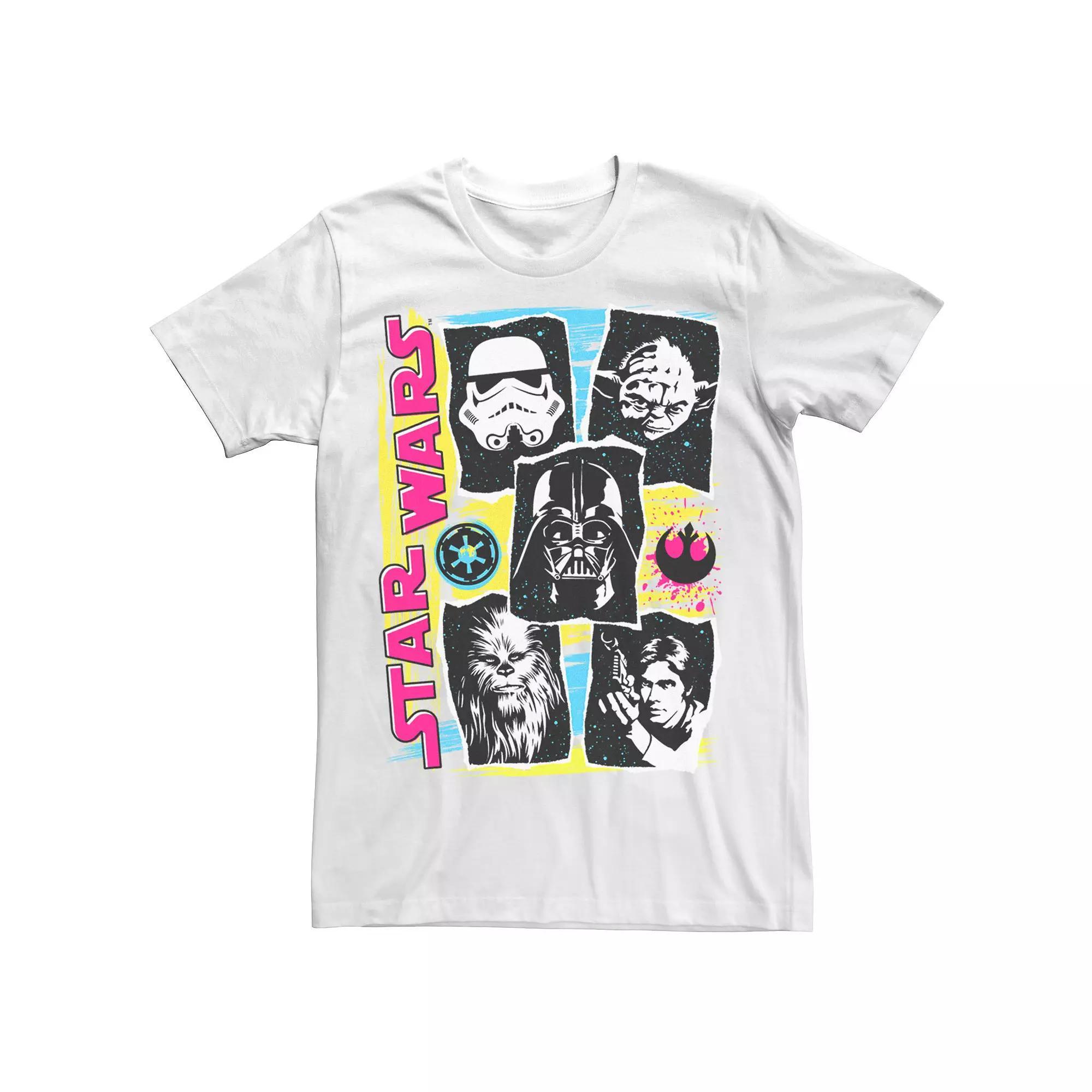 Men's Star Wars Characters Colorpop Collage Graphic Tee, Size: XL, White Product Image