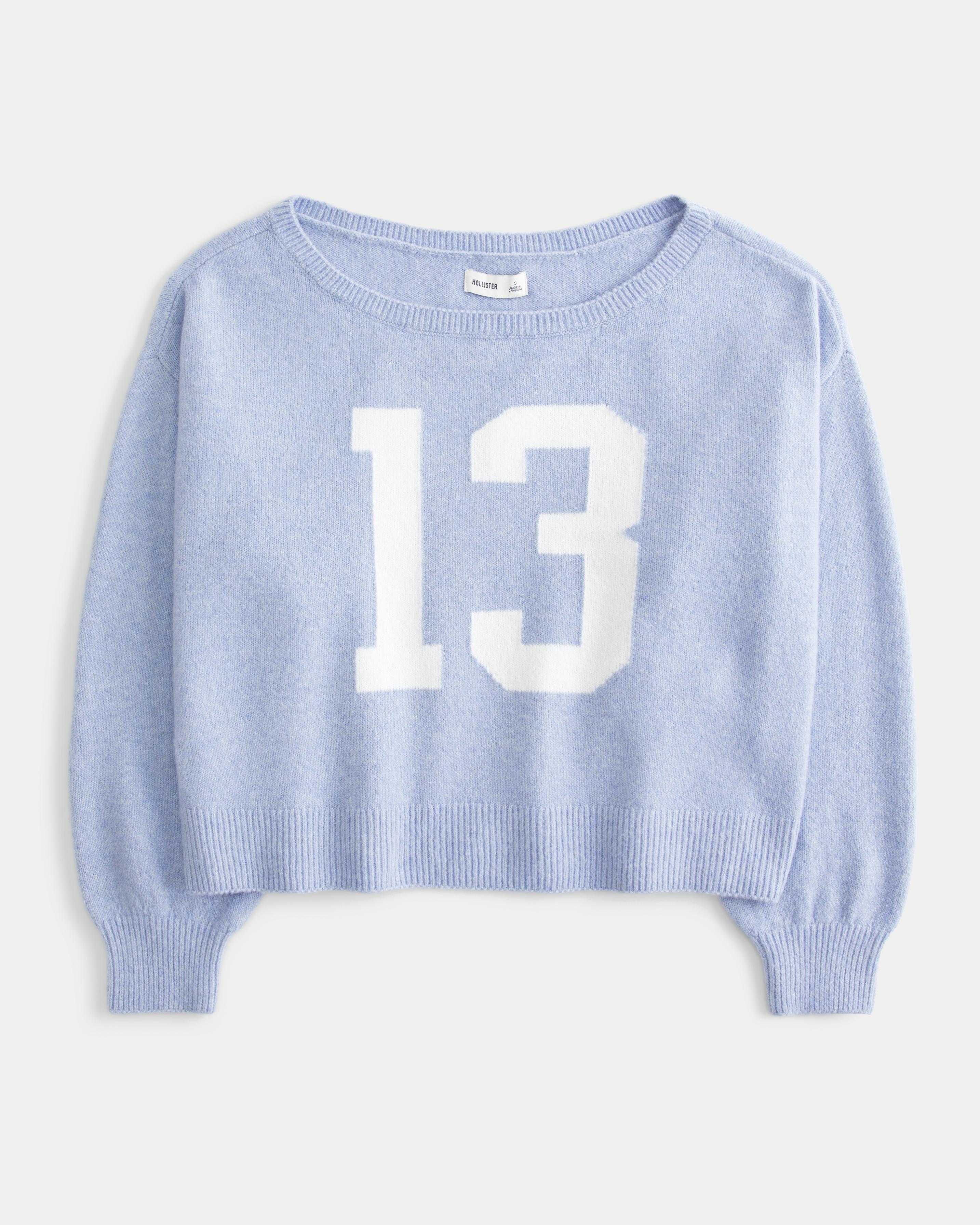 Hollister Comfy Cloud Easy Off-the-Shoulder Puppy Graphic Sweater Product Image