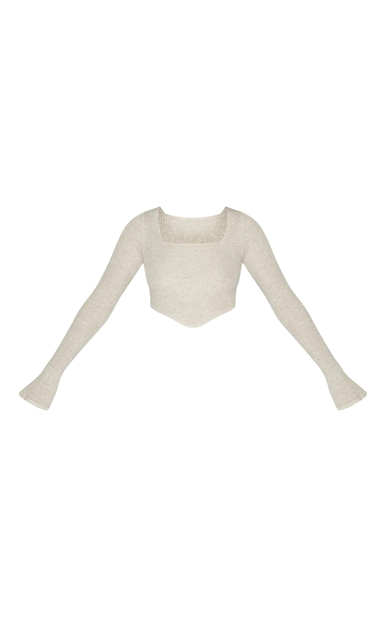 Tall Stone Knitted Long Sleeve Corset Top Product Image