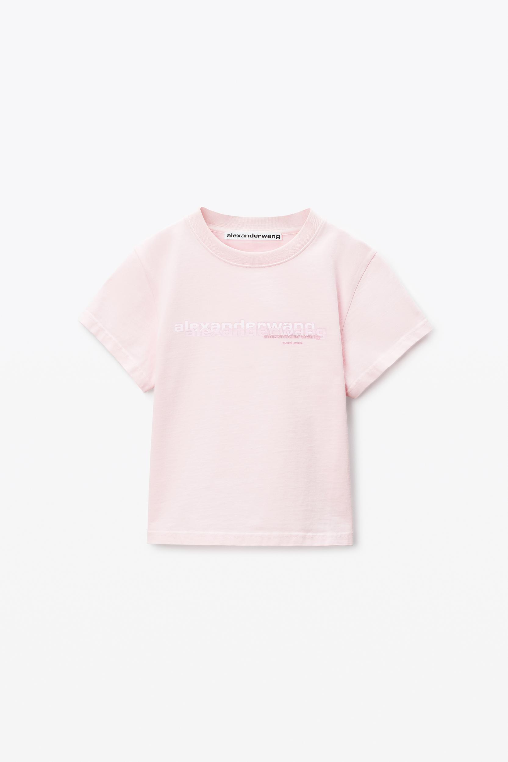 Pink Cotton Shrunken Logo Tee Product Image