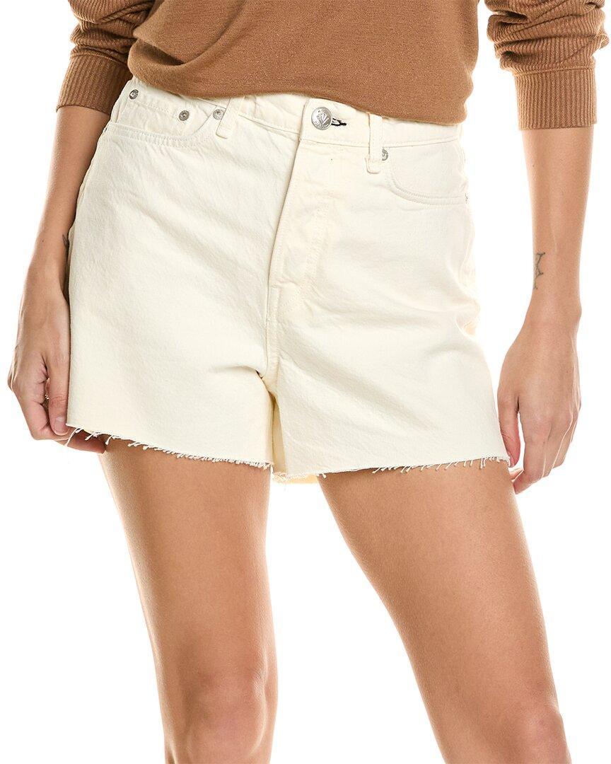 RAG & BONE Maya High-rise Ecru Shorty Short In Beige Product Image