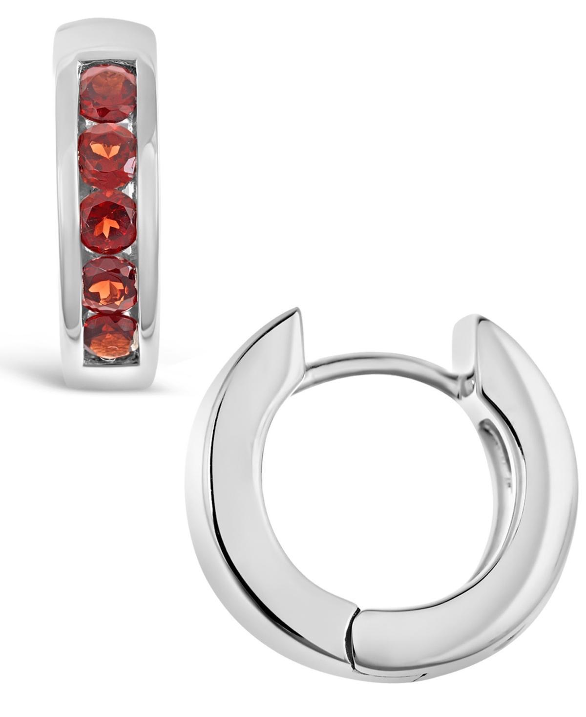 Celebration Gems Sterling Silver Peridot Hinged Hoop Earrings, Womens, Multicolor Product Image